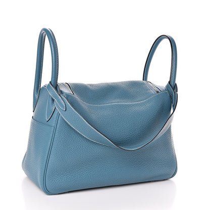 Hermes Taurillon Clemence Lindy 30 Blue Jean 3 of 14