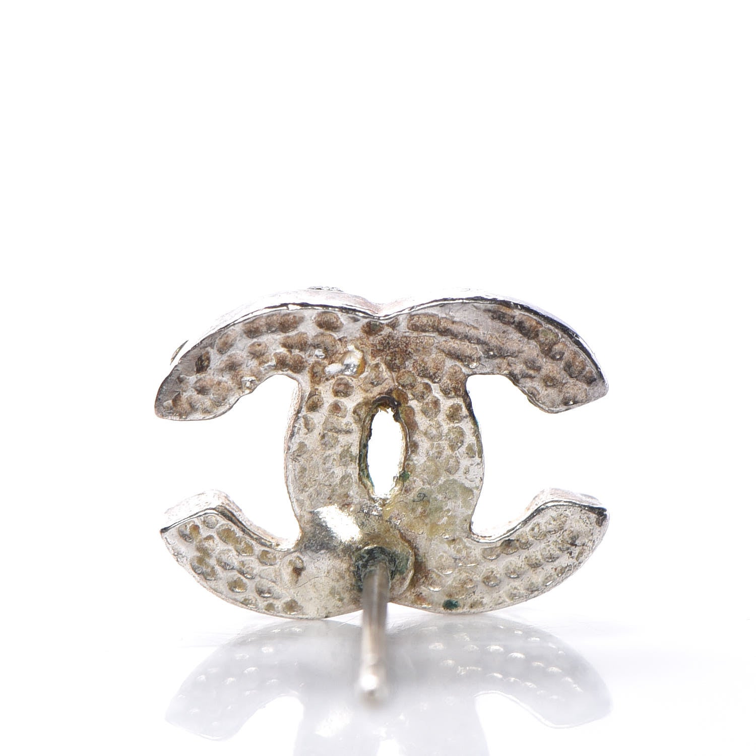 Chanel Crystal CC Earrings Silver 2 of 5