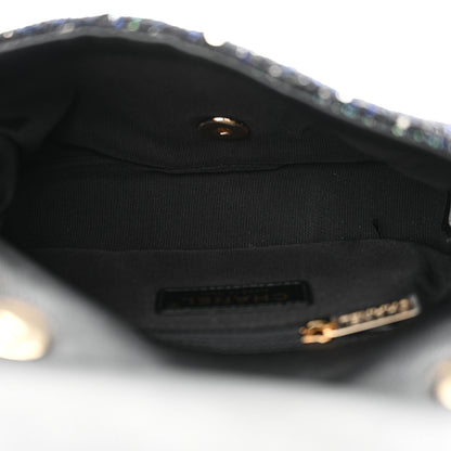 Chanel Tweed Mini Pearl Handle Flap Black Ecru 5 of 12