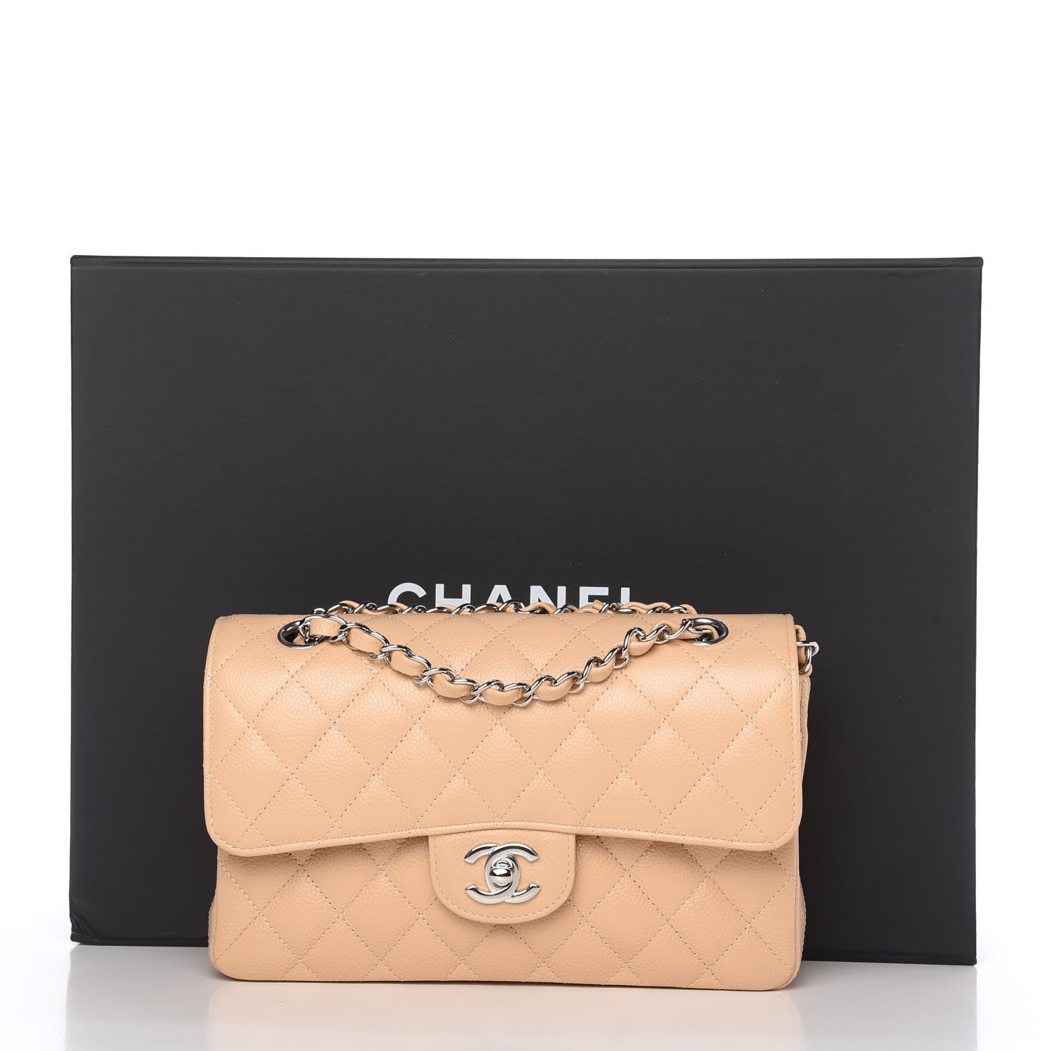 Chanel Caviar Quilted Small Double Flap Beige 11 of 11