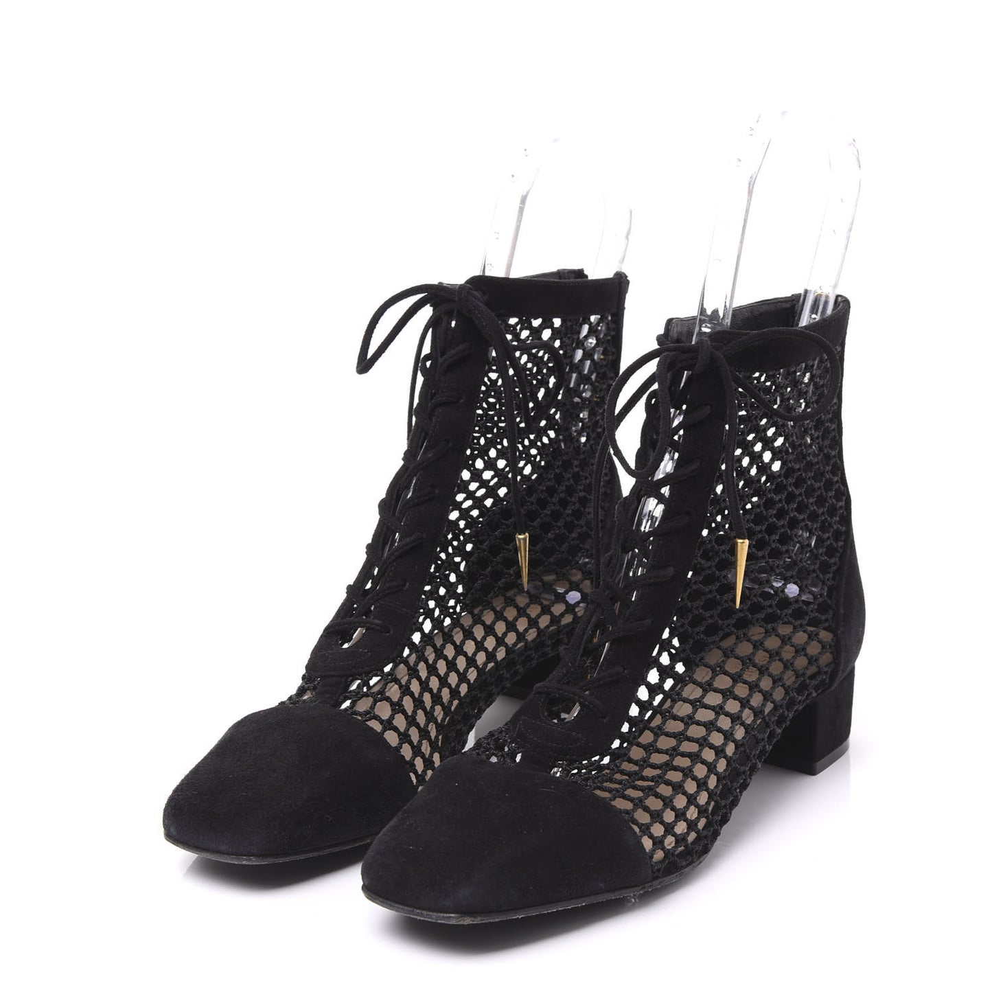 Suede Resille Naughtily-D 30mm Ankle Boots 38 Black