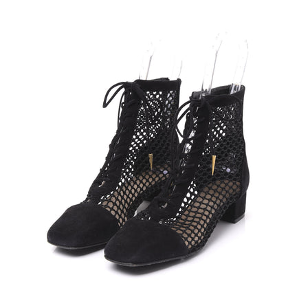 Christian Dior Suede Resille Naughtily-D 30mm Ankle Boots 38 Black 2 of 9