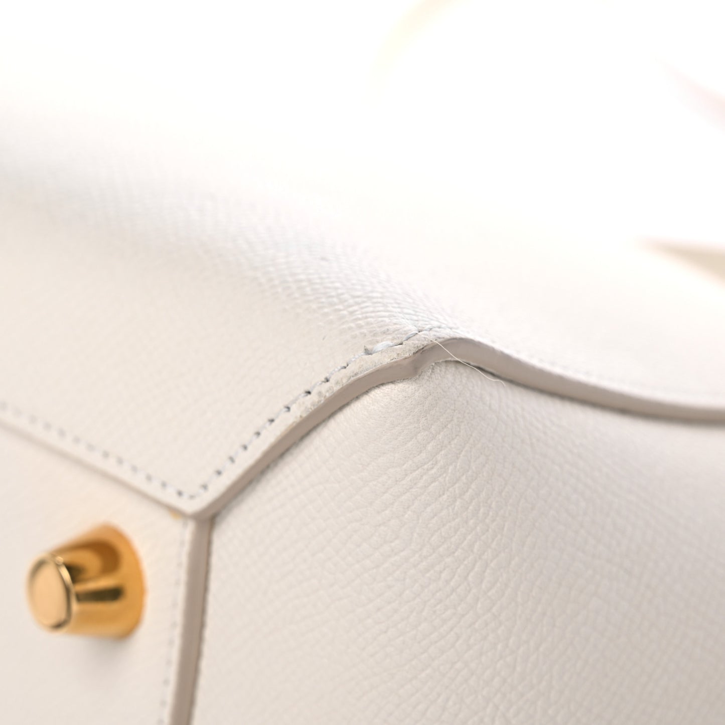 Grained Calfskin Mini Belt Bag White
