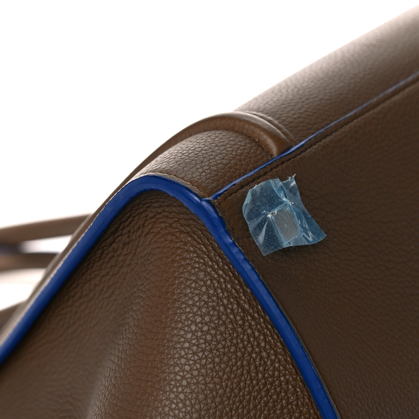 Baby Grained Medium Phantom Luggage Taupe Blue Trim