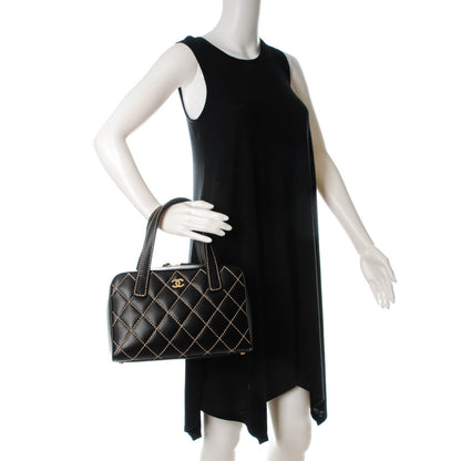Chanel Calfskin Contrast Stitch Surpique Bowler Black 2 of 8