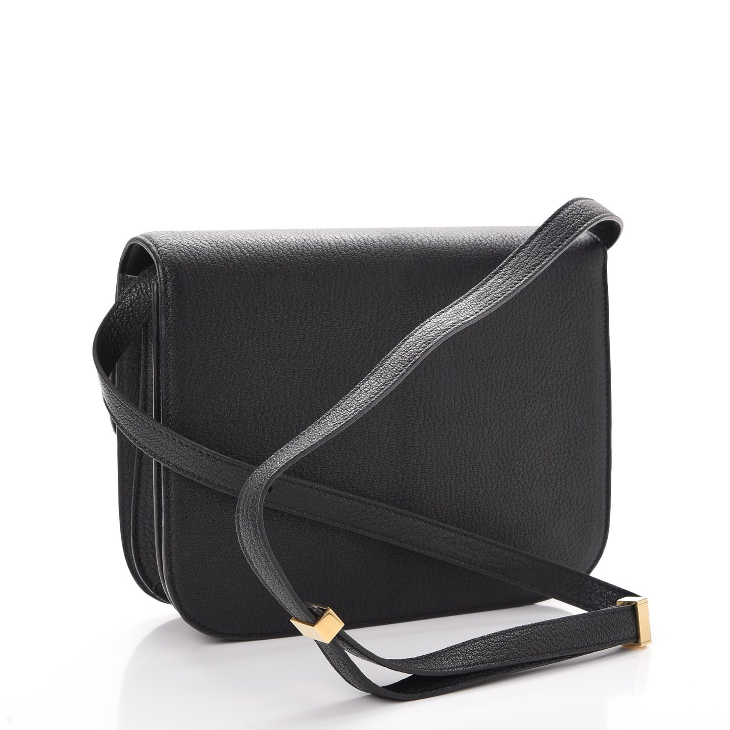 Goatskin Medium Classic Box Flap Bag Black