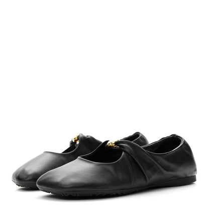 Loewe Lambskin Pebble Ballerina Flats 37 Black 4 of 10