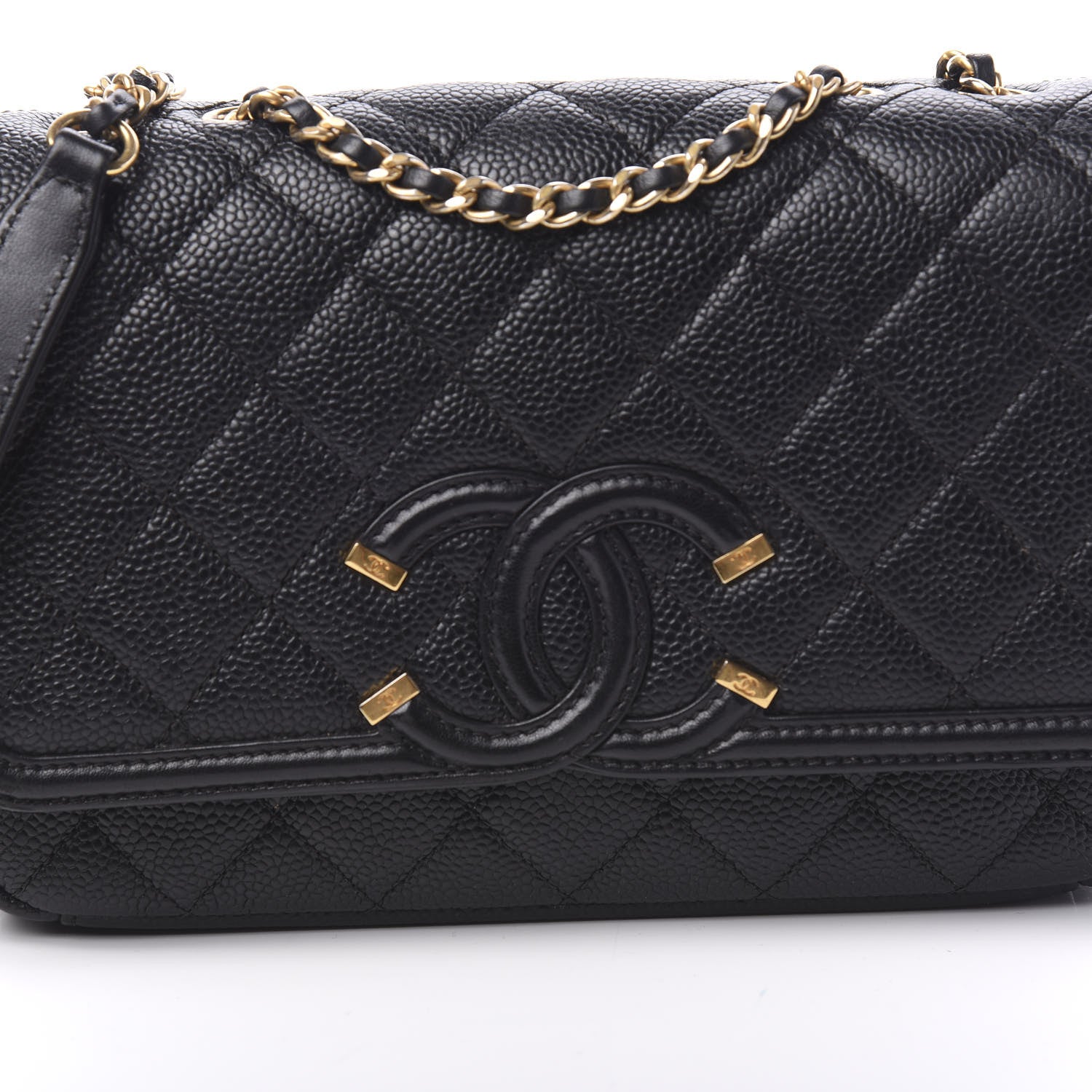 Chanel Caviar Quilted Small CC Filigree Flap Black 9 of 10