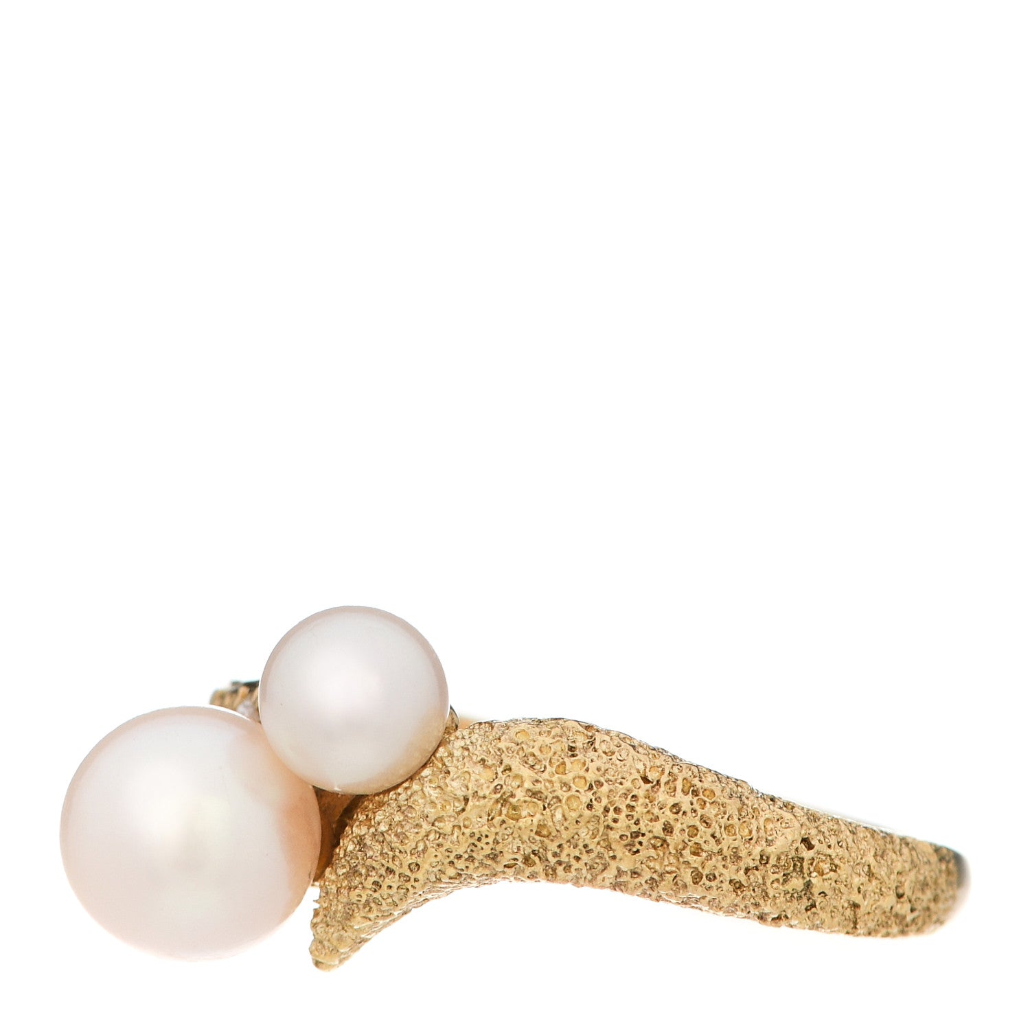 Mikimoto 18K Yellow Gold Diamond Akoya Pearl 4-6.5mm Bypass Ring 51 5.75 3 of 5