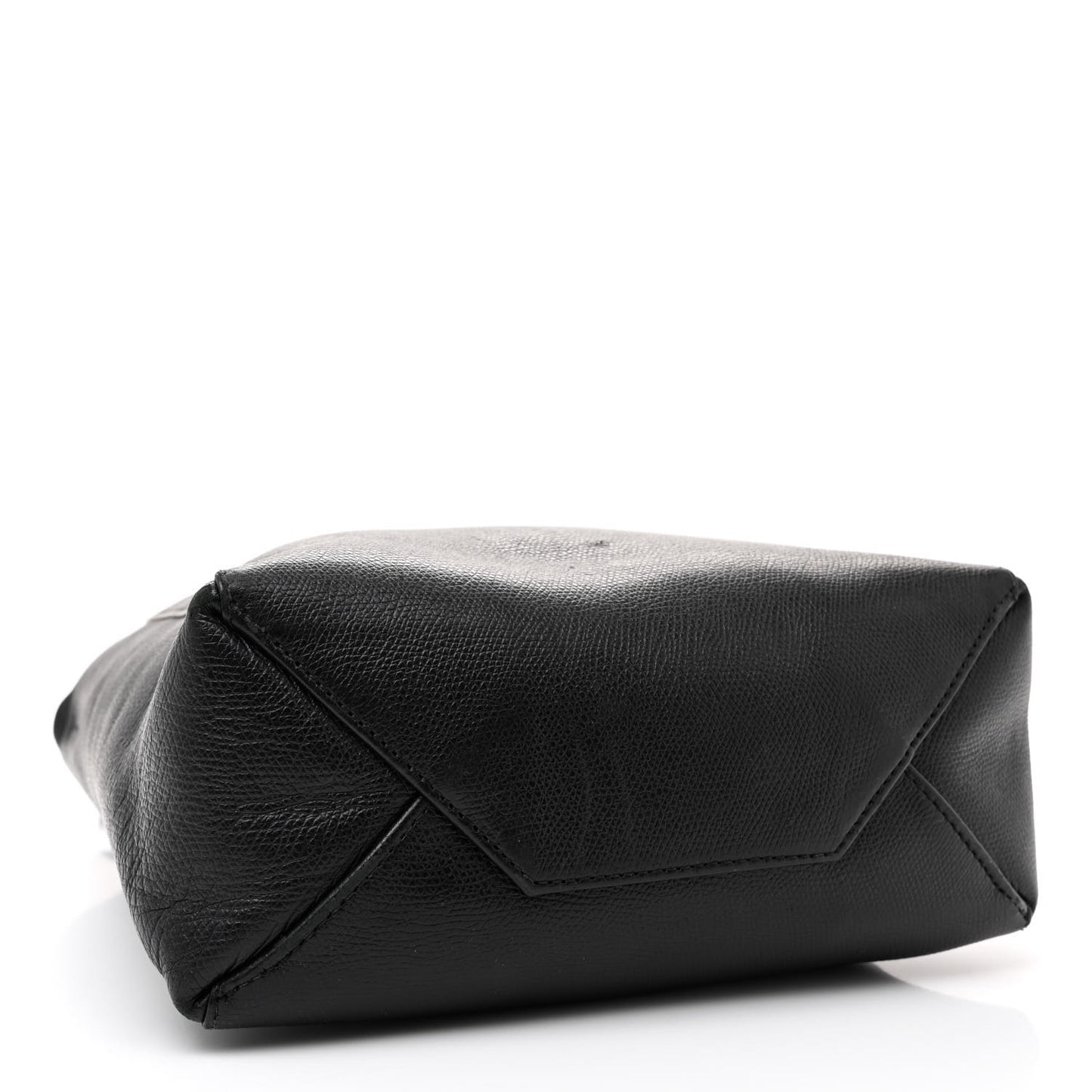 Grained Calfskin Small Vertical Cabas Black