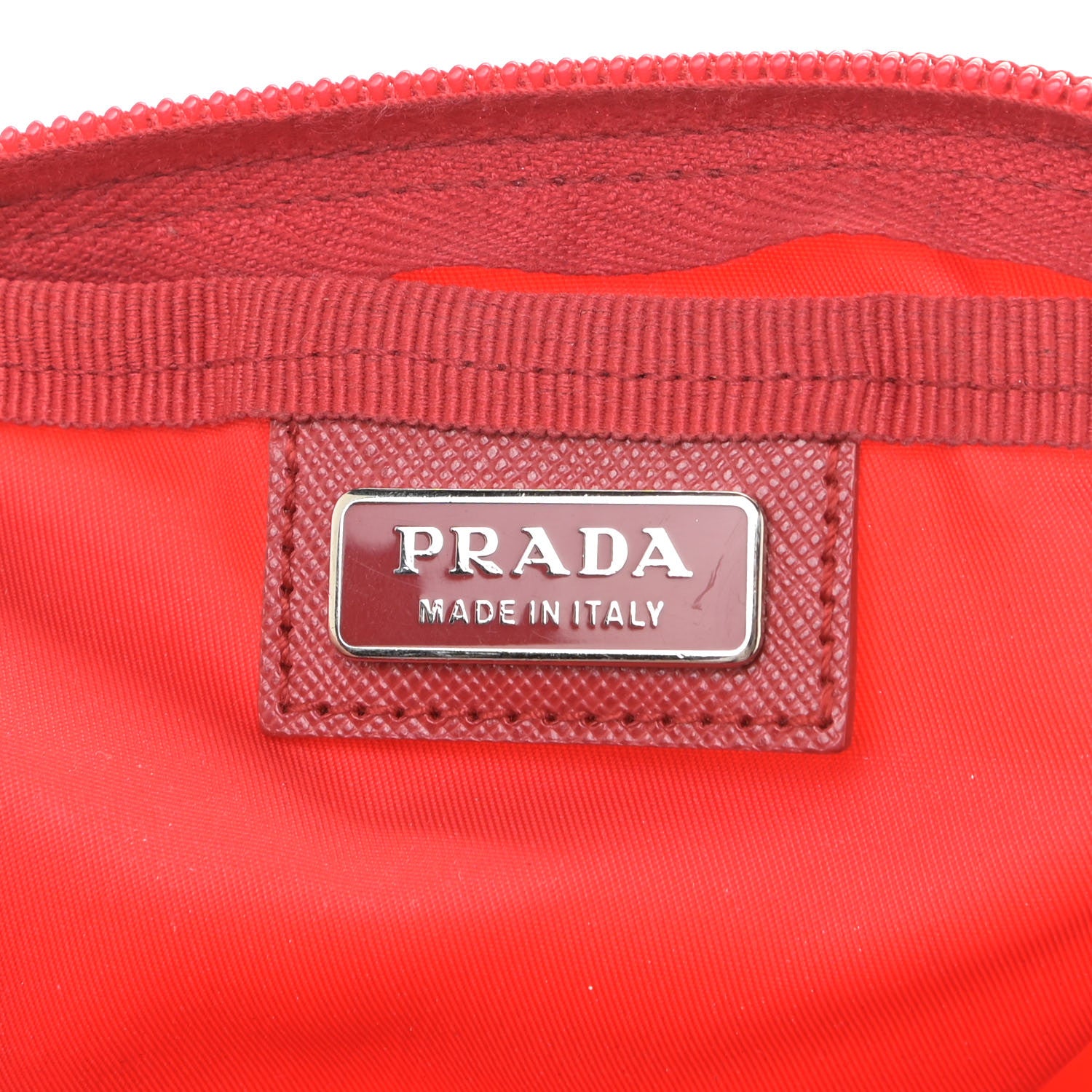 Prada Tessuto Nylon Vela Cosmetic Pouch Rosso 5 of 10