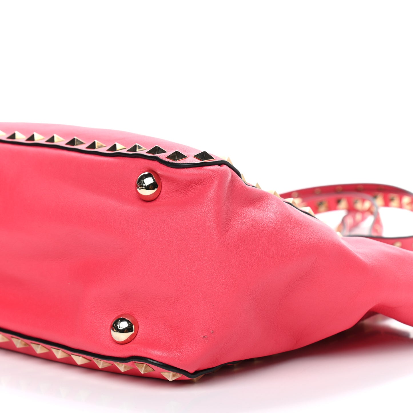 Vitello Small Rockstud Tote Raspberry