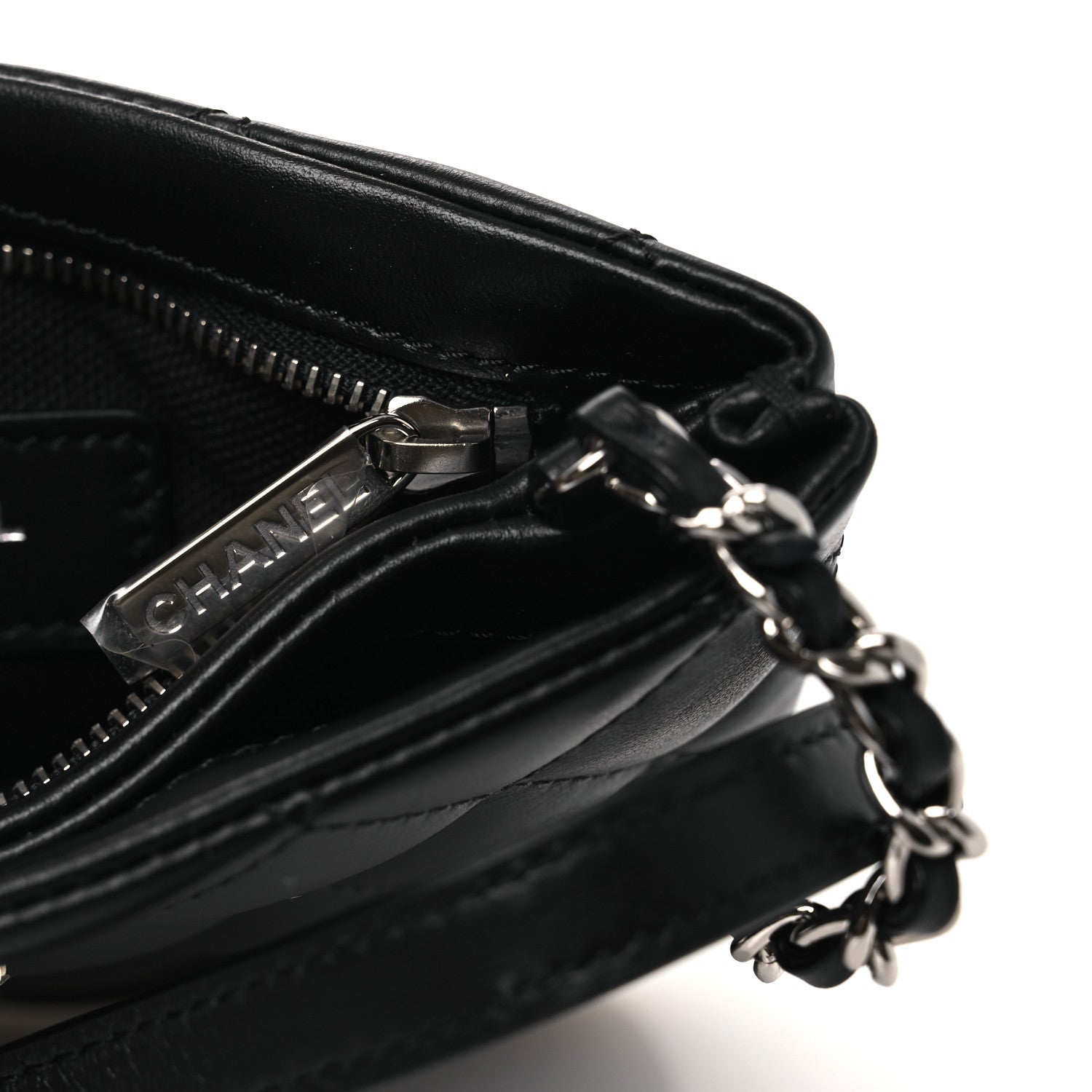 Chanel Lambskin Quilted Uniform Crossbody Bag Black 12 of 13
