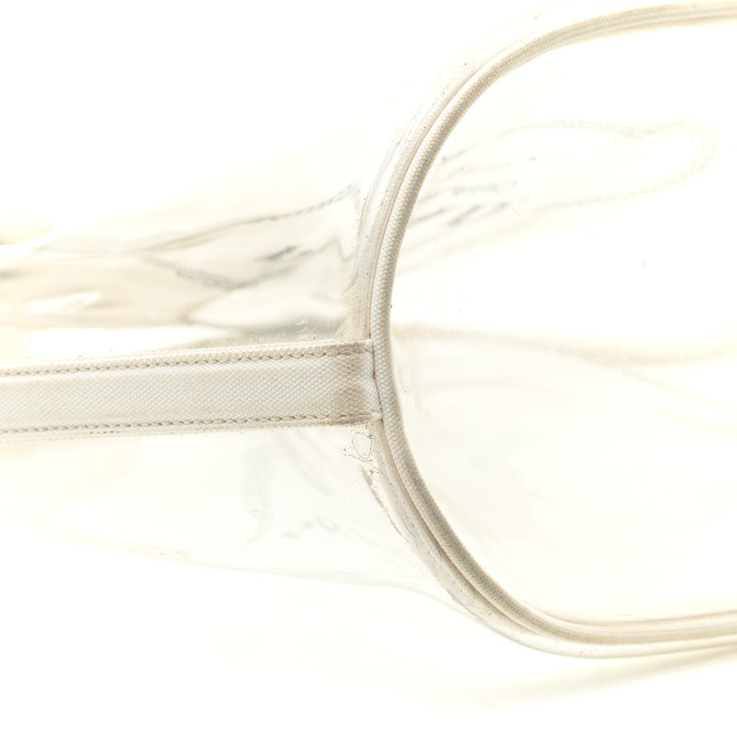 Plexiglass Calfskin Small Shopper Tote White
