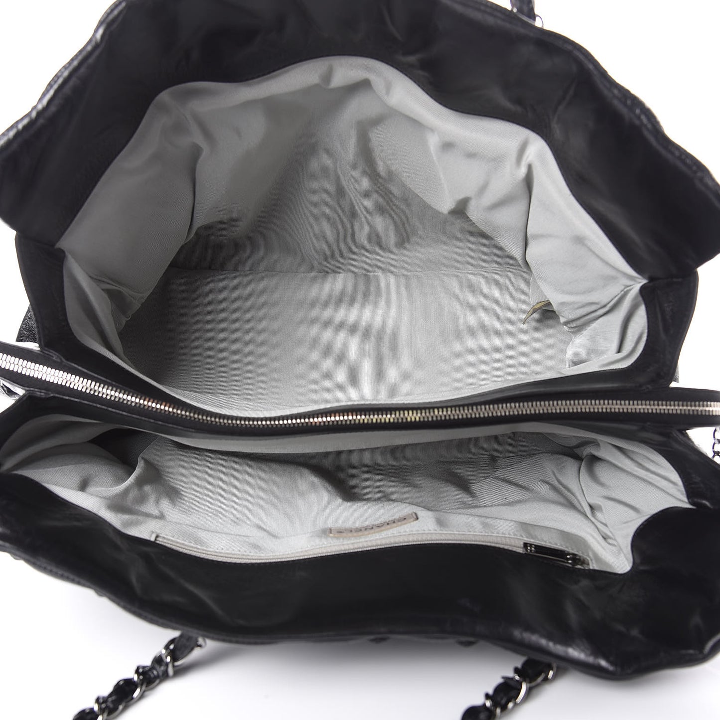 Glazed Lambskin Quilted Large Stravinsky Tote Black