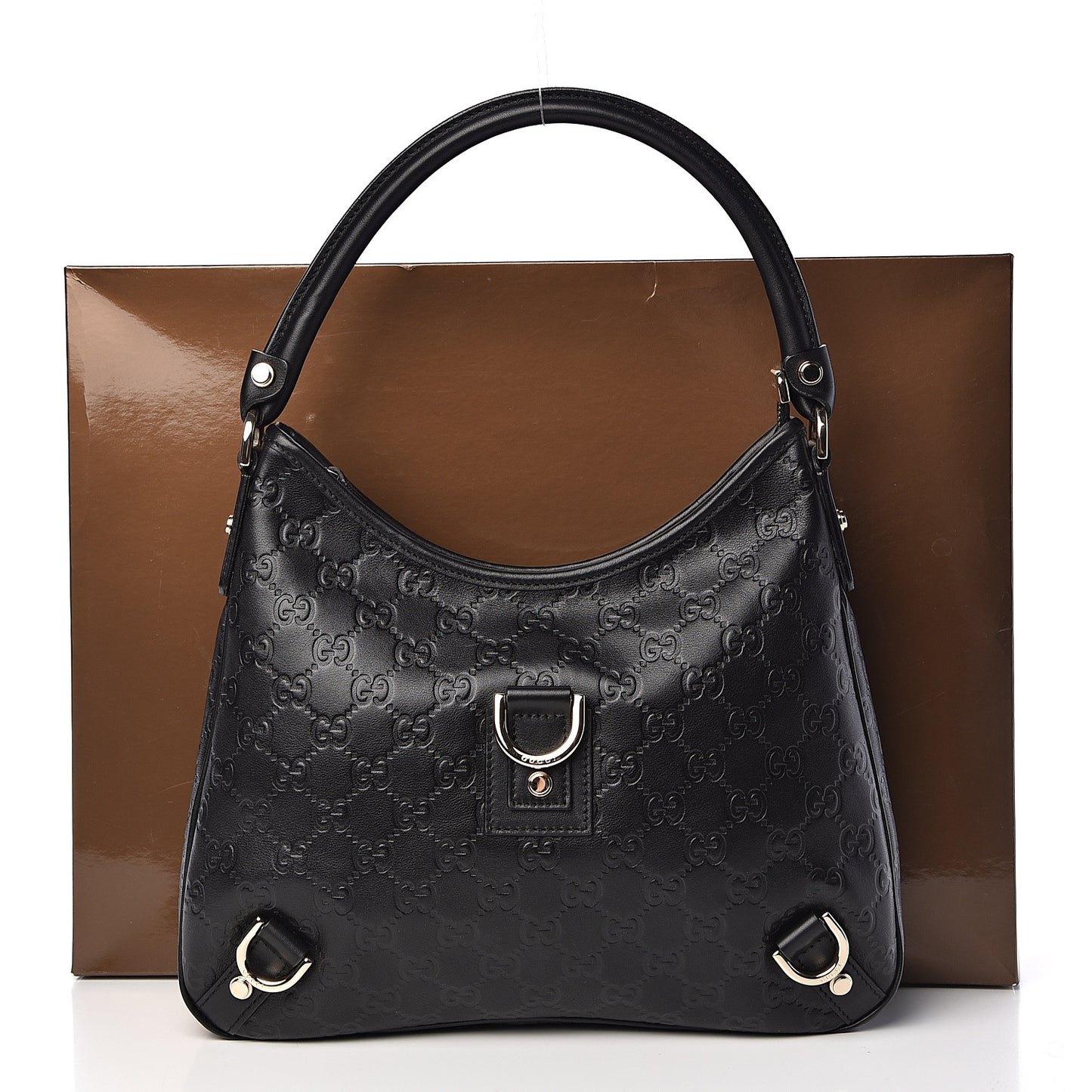 Guccissima Medium Abbey D Ring Hobo Black