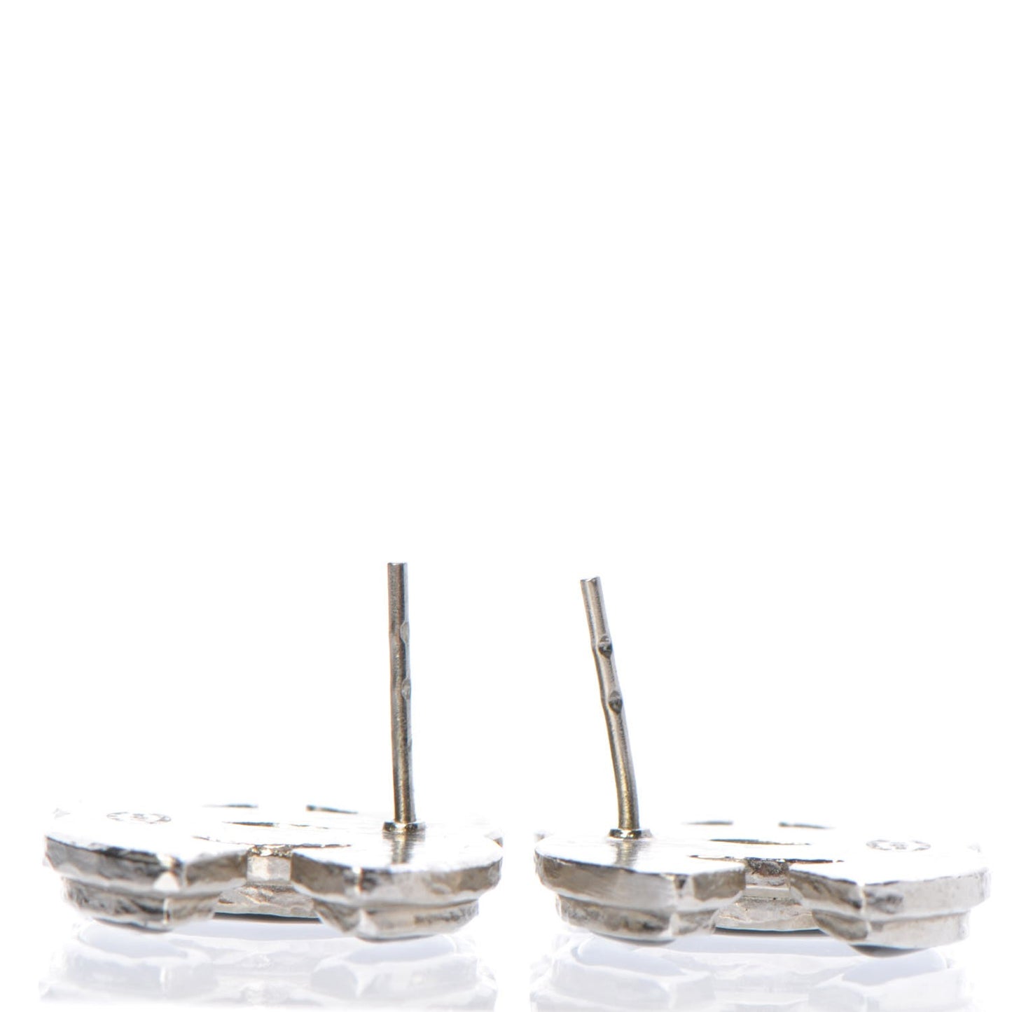 Enamel CC Earrings Black Silver