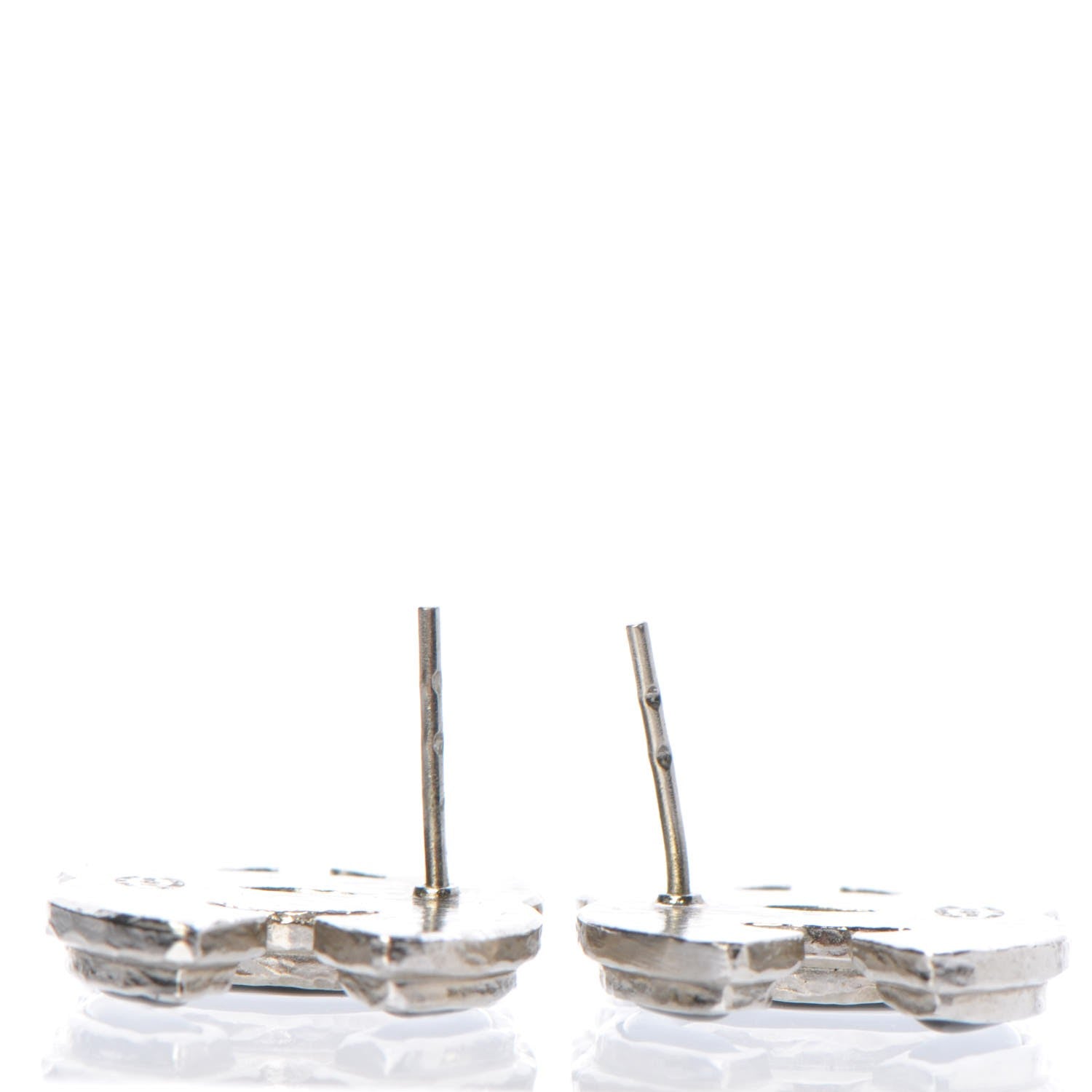 Chanel Enamel CC Earrings Black Silver 4 of 7