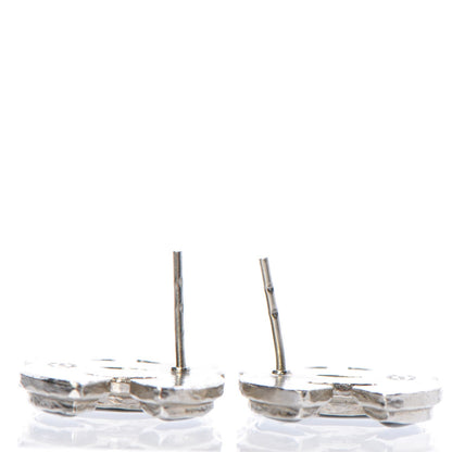 Chanel Enamel CC Earrings Black Silver 4 of 7