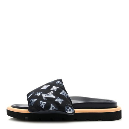 Louis Vuitton Nylon Monogram Womens Pool Pillow Comfort Mules 41 Navy Blue 1 of 7