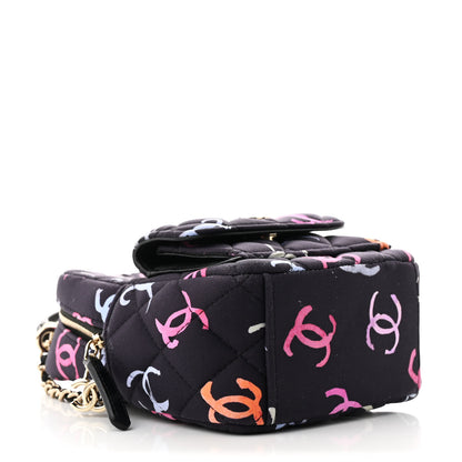 Chanel Printed Fabric Quilted CC Mini Classic Backpack Black Multicolor 4 of 11