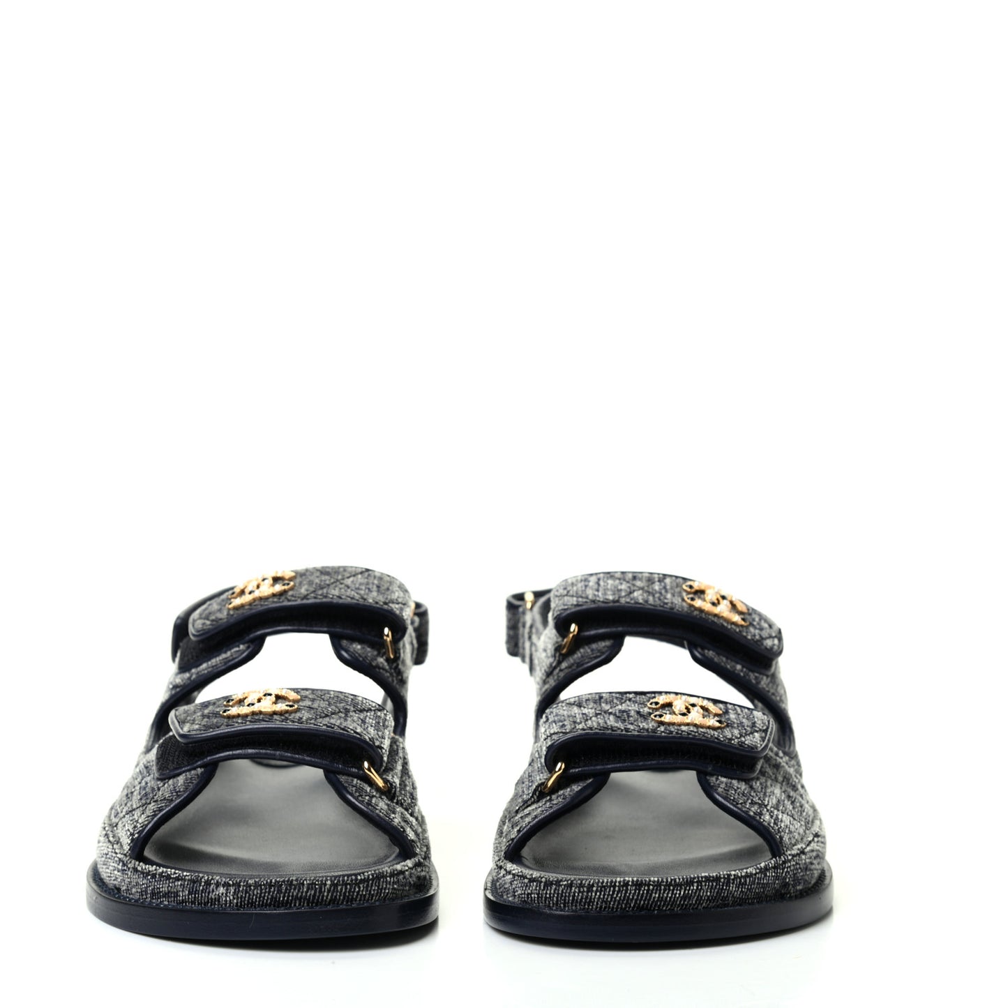 Denim Quilted Dad Sandals 36.5 Grey