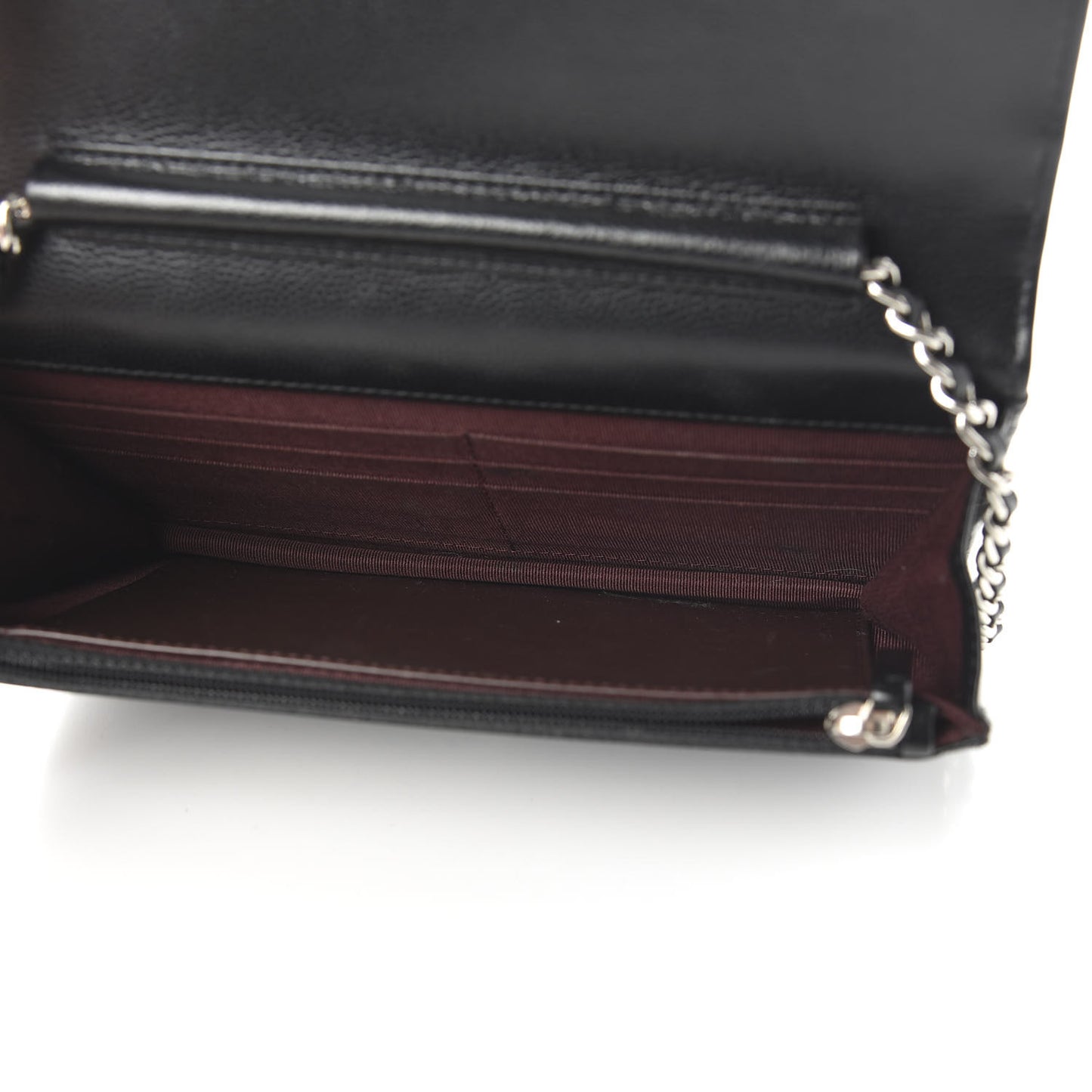 Caviar Chevron Quilted Wallet On Chain WOC Black