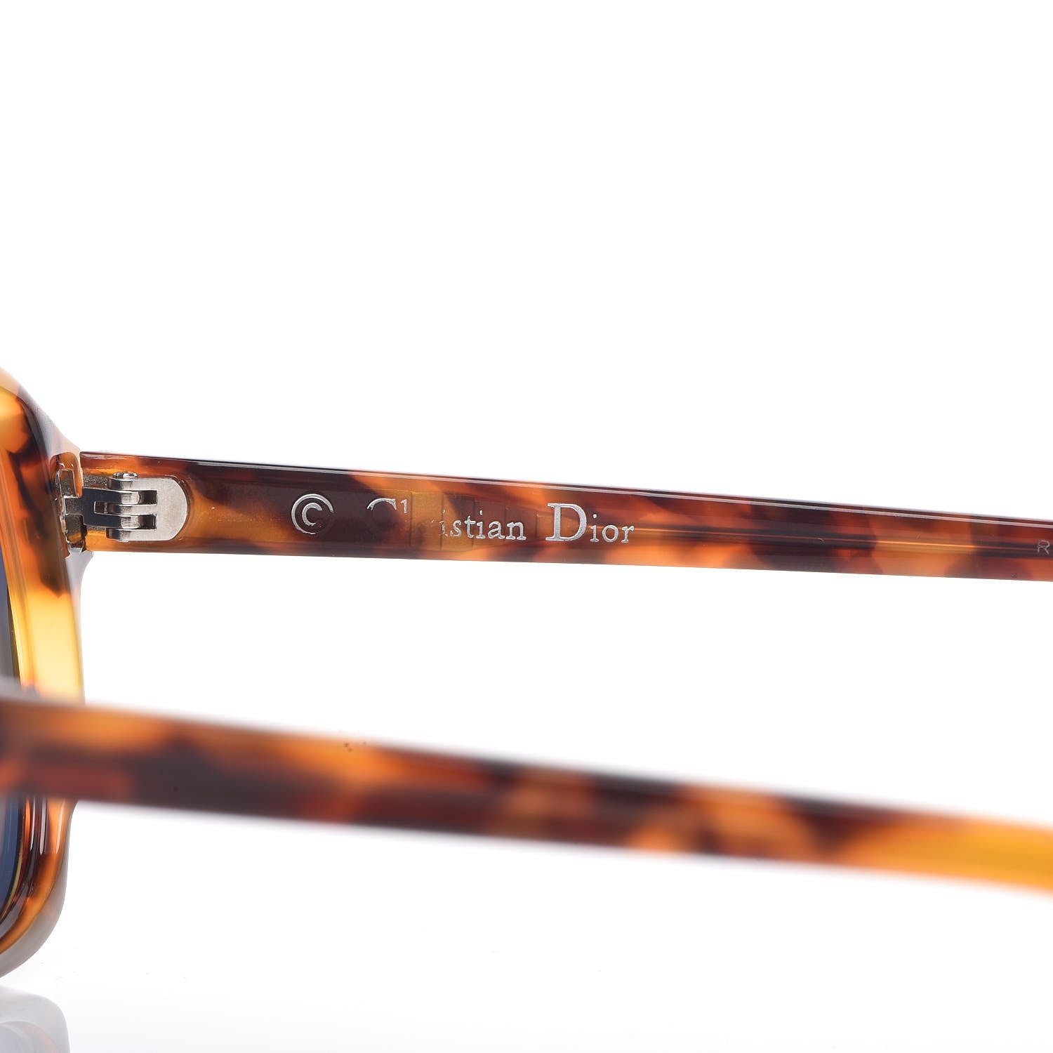 Christian Dior Abstract Square Mirrored Sunglasses Spotted Havana Blue 6 of 7