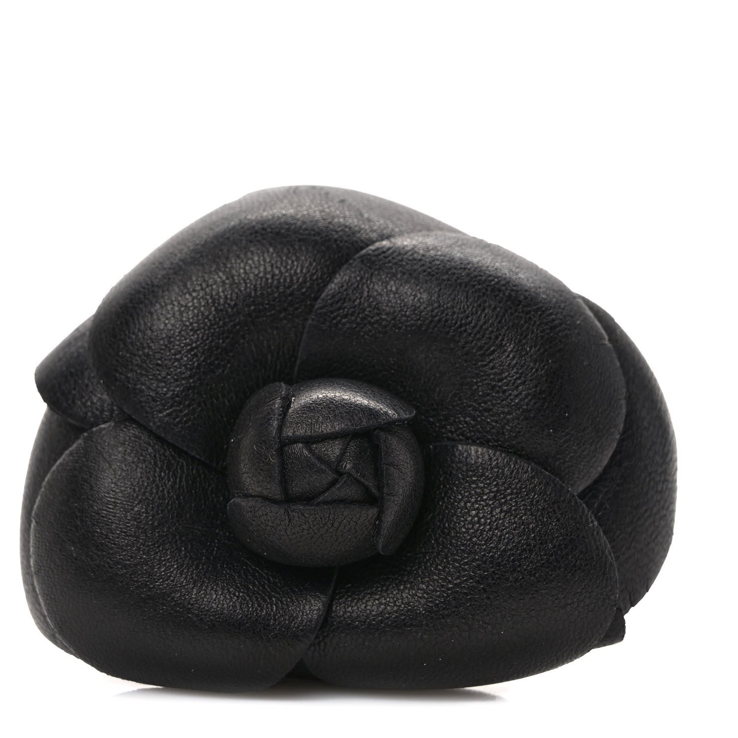 Chanel Lambskin Camellia Brooch Black 1 of 4