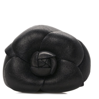 Chanel Lambskin Camellia Brooch Black 1 of 4