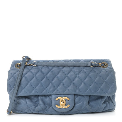 Chanel Iridescent Calfskin Large Chic Quilt Flap Dark Blue 1 of 12