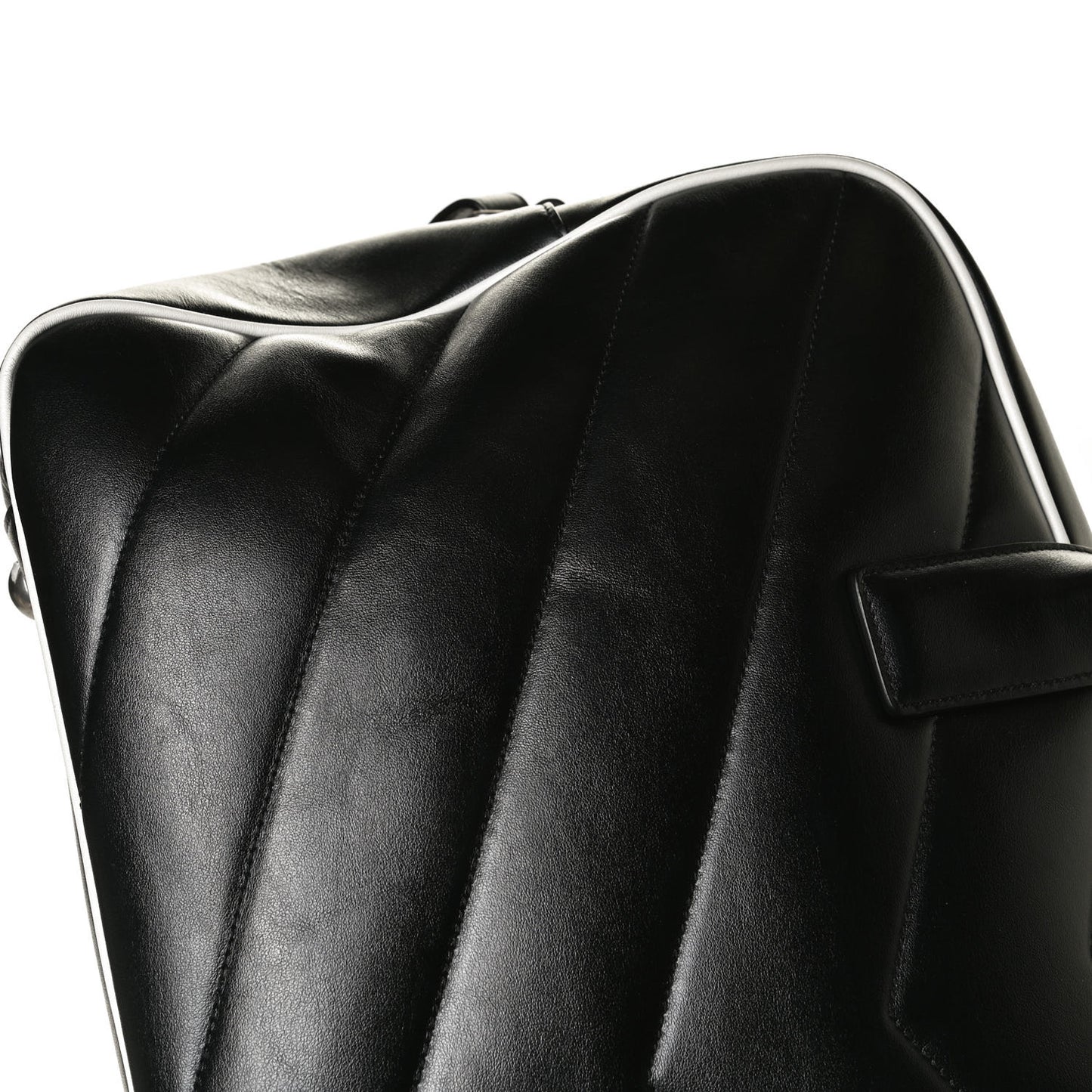 Calfskin Miles Logo Bowler Duffel Bag Black
