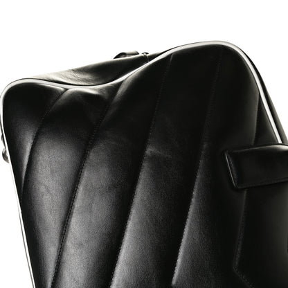 Saint Laurent Calfskin Miles Logo Bowler Duffel Bag Black 13 of 18