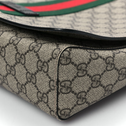Gucci GG Supreme Monogram Web Flap Messenger Bag Black 9 of 9