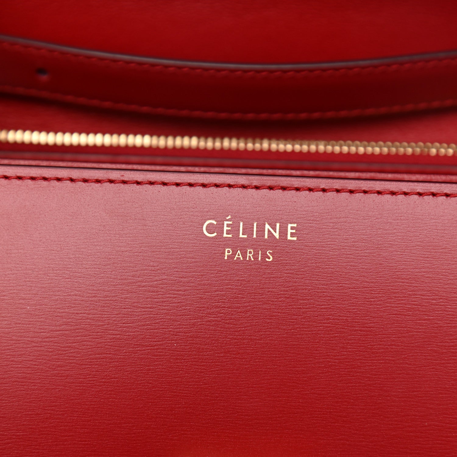Celine Box Calfskin Medium Classic Box Flap Bag Red 7 of 9