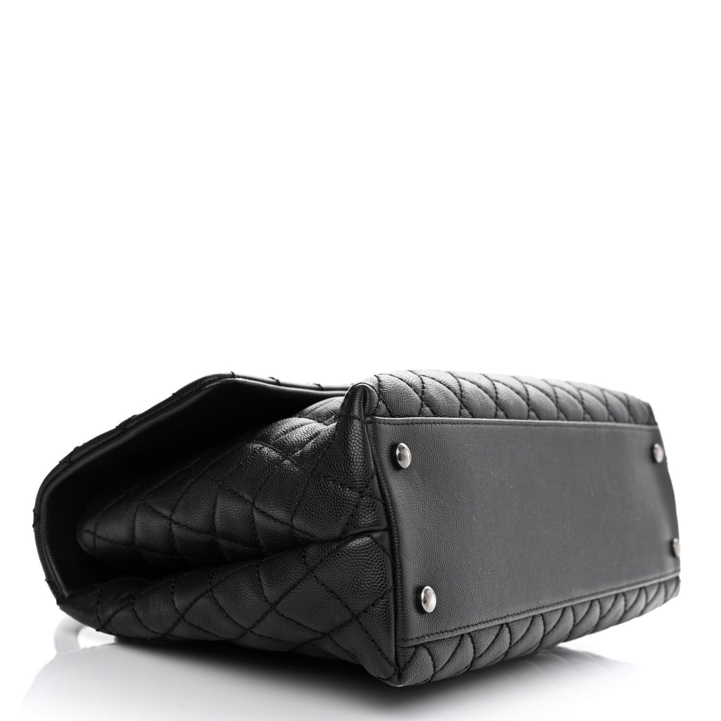 Caviar Quilted Medium Coco Handle Flap Black