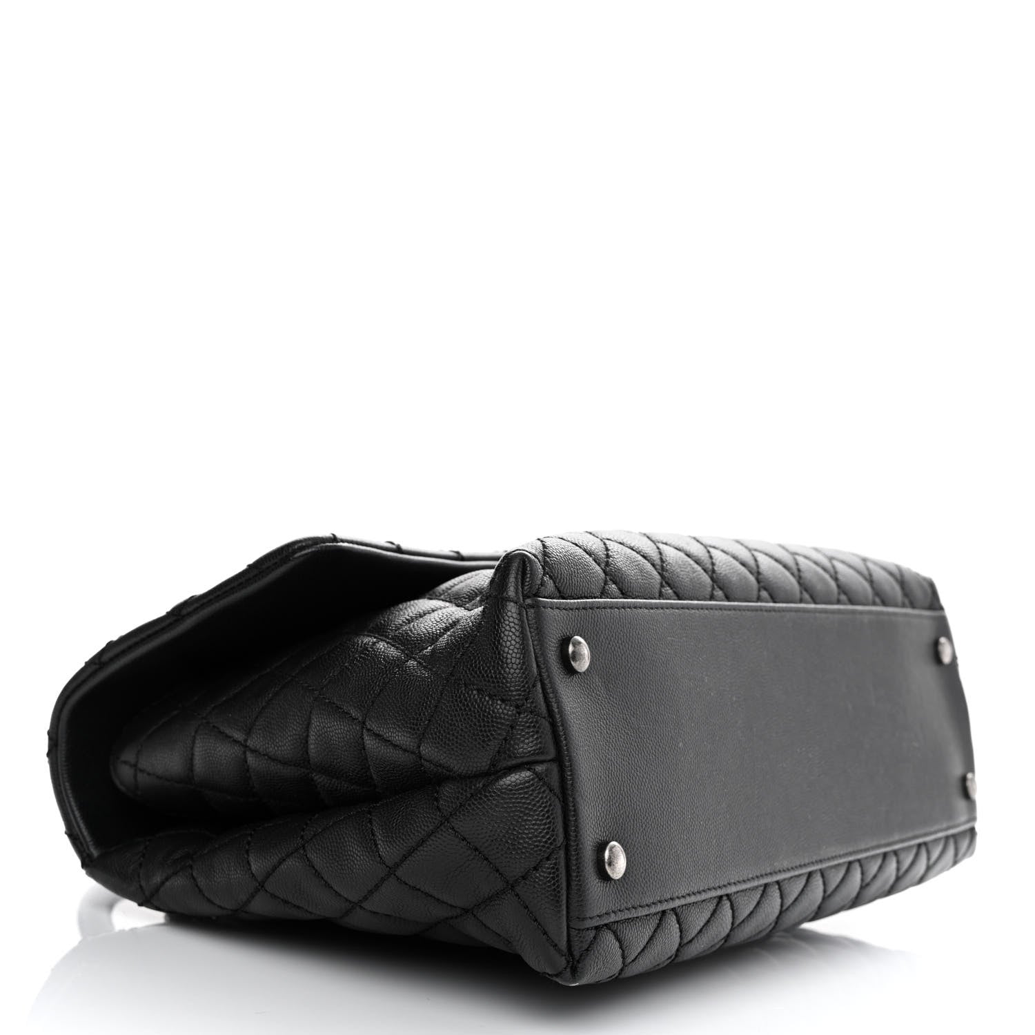 Chanel Caviar Quilted Medium Coco Handle Flap Black 4 of 12