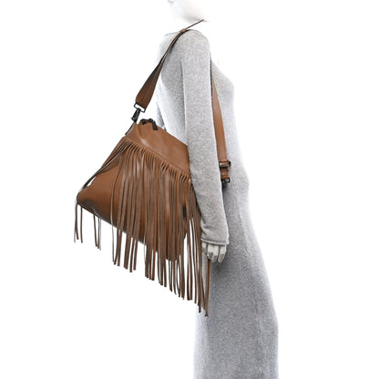 Miu Miu City Calf Fringe Hobo Cannella 3 of 13