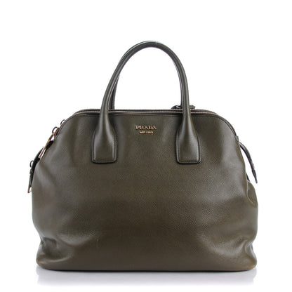 Prada Saffiano Cuir Top Handle Dome Tote Militare 1 of 10