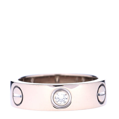Cartier 18K White Gold 3 Diamond 5.5mm LOVE Ring 51 5.75 1 of 5