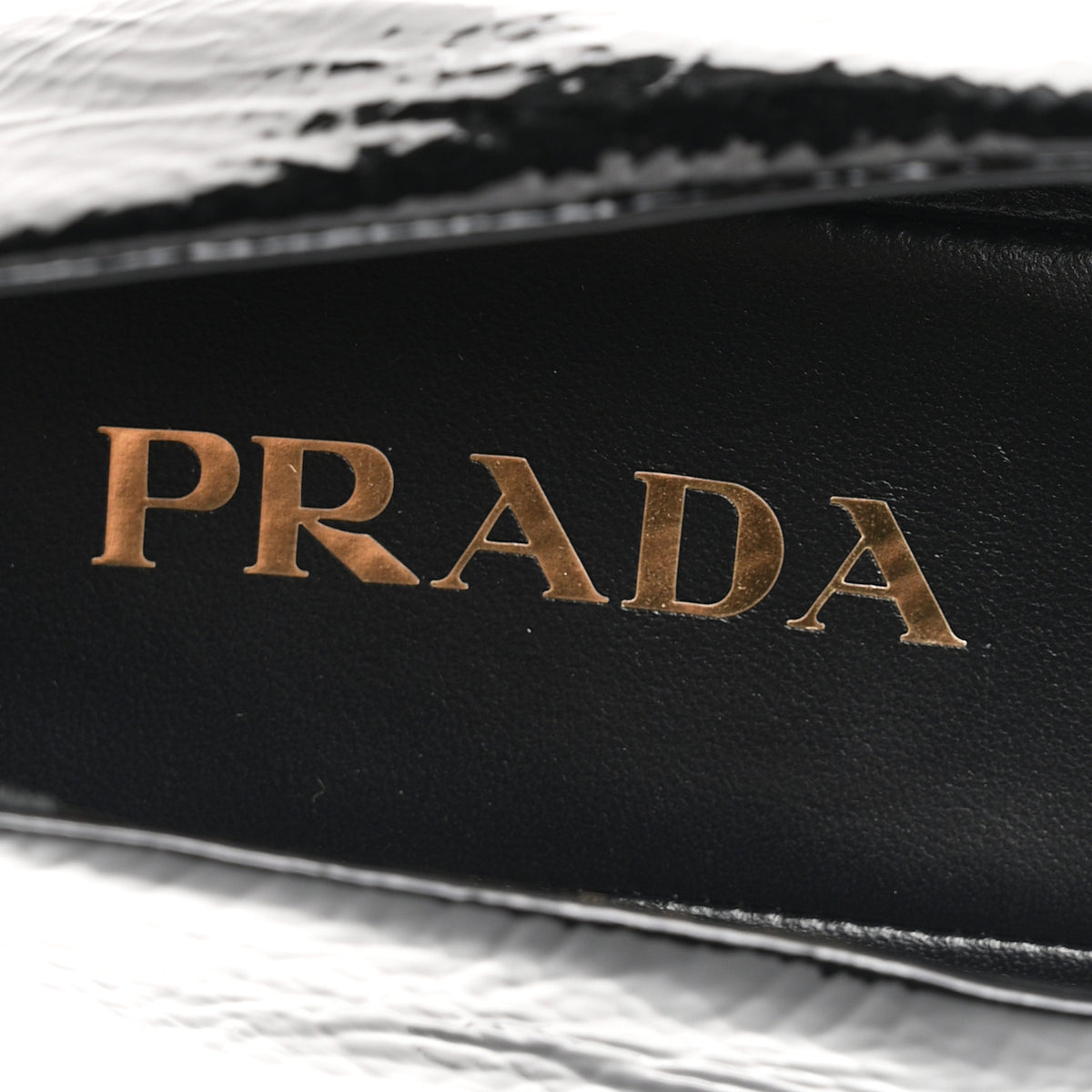 Patent Calfskin Triangle Ballerina Flats 38 Black
