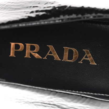 Prada Patent Calfskin Triangle Ballerina Flats 38 Black 8 of 10
