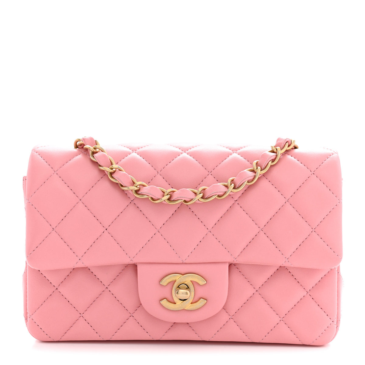 Chanel Lambskin Quilted Mini Rectangular Flap Light Pink 1 of 10