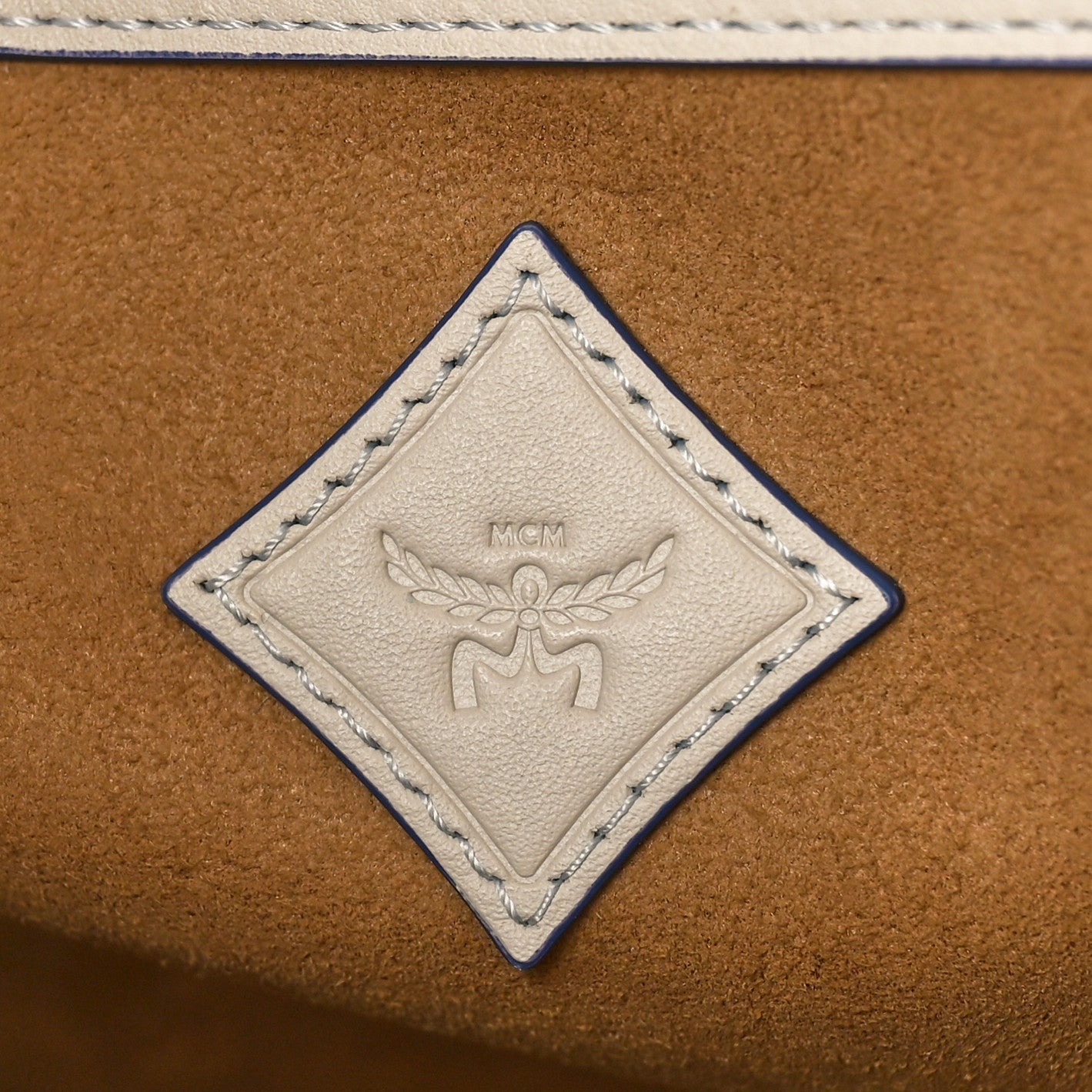 MCM Calfskin Gradation Monogram Large Munchen Tote Blue 6 of 9