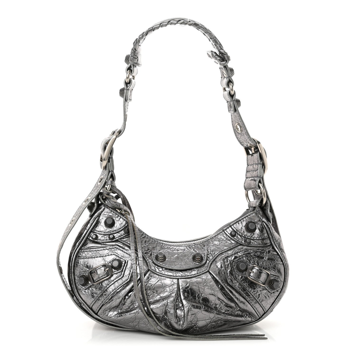 Balenciaga Metallic Agneau Arena Le Cagole Shoulder Bag XS Silver 1 of 13