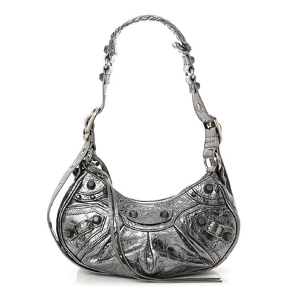 Balenciaga Metallic Agneau Arena Le Cagole Shoulder Bag XS Silver 1 of 13