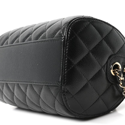Chanel Caviar Quilted Barrel Clutch With Chain Black 10 of 10