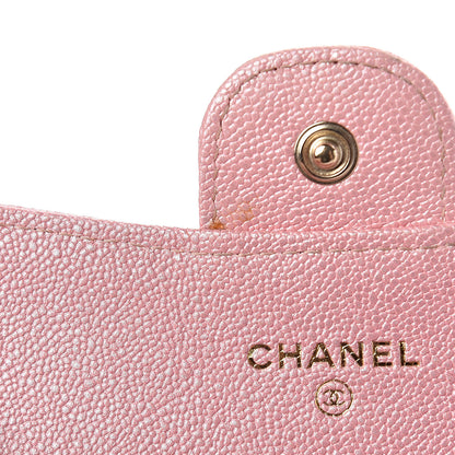 Chanel Iridescent Caviar Quilted Flap Card Holder Rose Pink 9 of 9