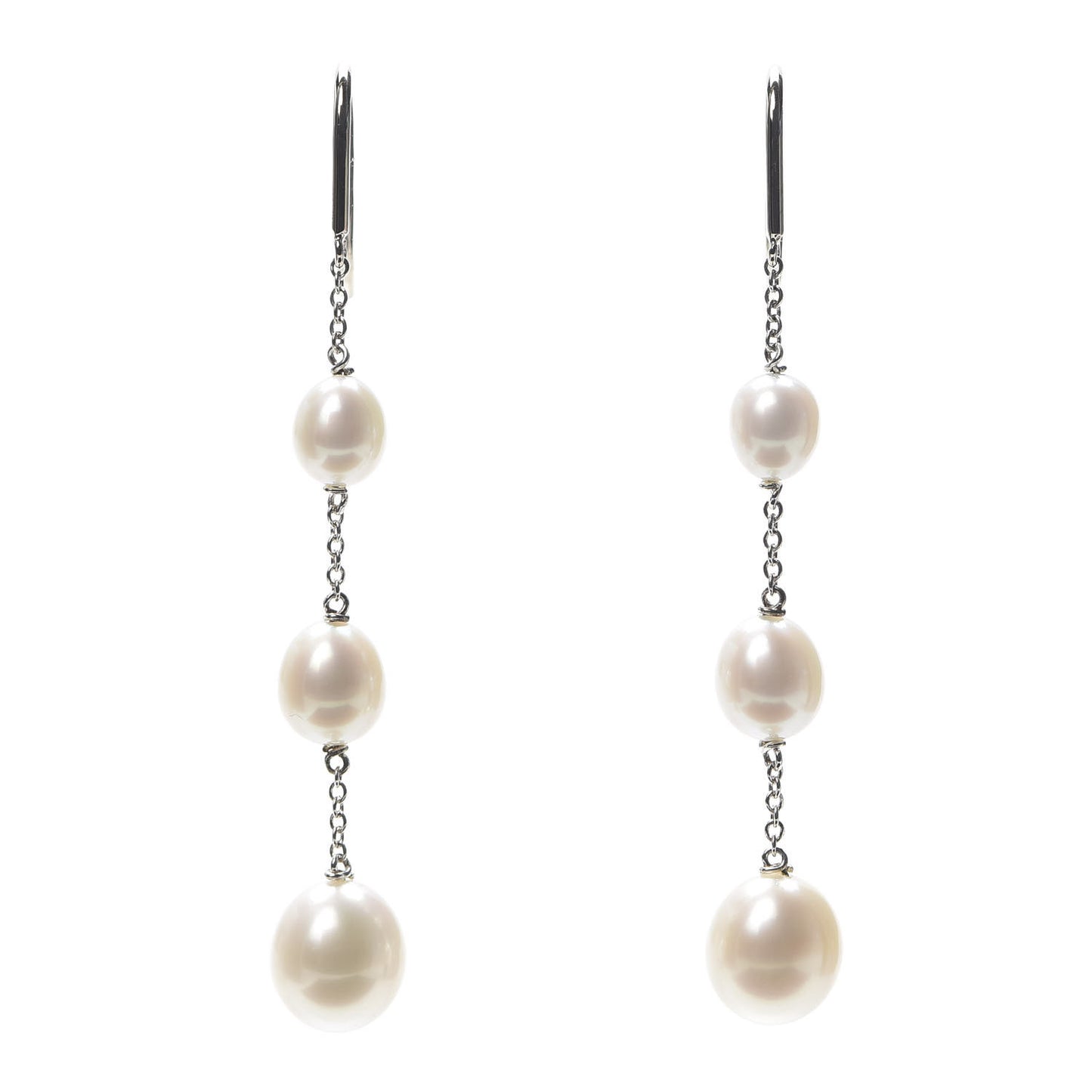 Sterling Silver Pearl Elsa Peretti Pearls By The Yard Chain Earrings