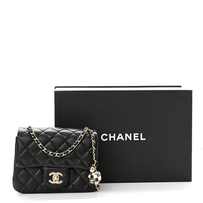Chanel Lambskin Quilted Enamel Mini Pearl Crush Flap Black 11 of 11